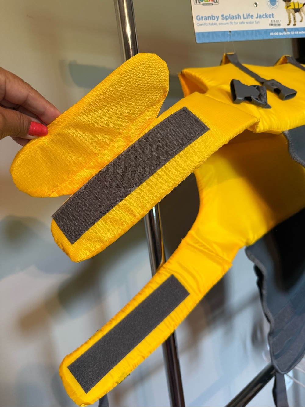 Outward Hound Bright Yellow Dog Life Vest with Black Trim - Picture 9 of 9
